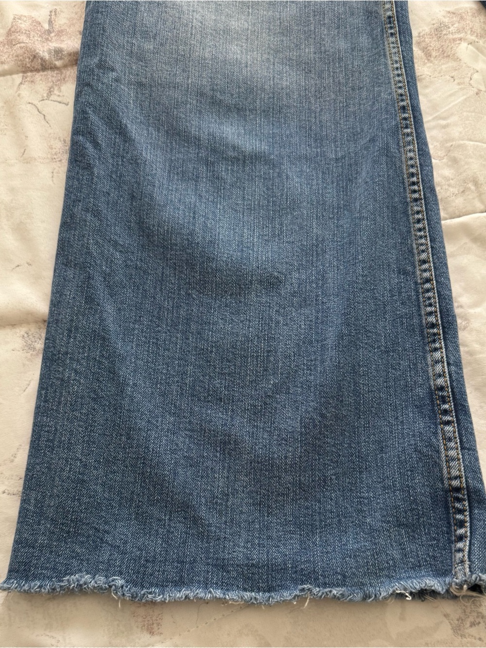 Zara The Marine Straight blue High-Rise Wide Leg raw hem  Jeans, size 4 western - Picture 7 of 12